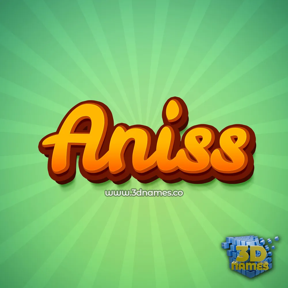 aniss in Green Rays style - 3D name wallpaper