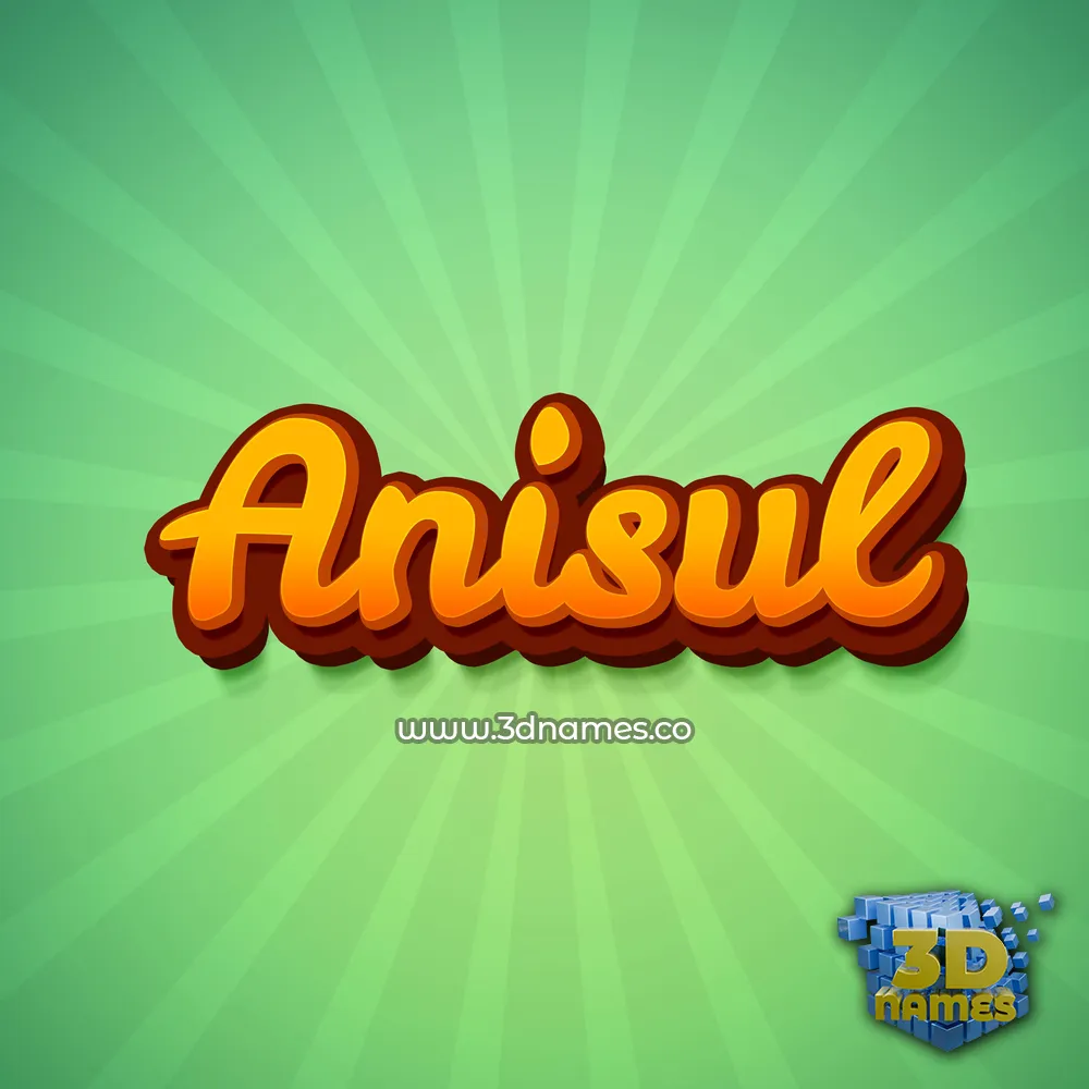 anisul in Green Rays style - 3D name wallpaper