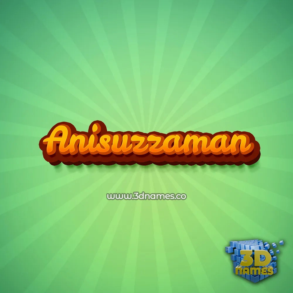 anisuzzaman in Green Rays style - 3D name wallpaper
