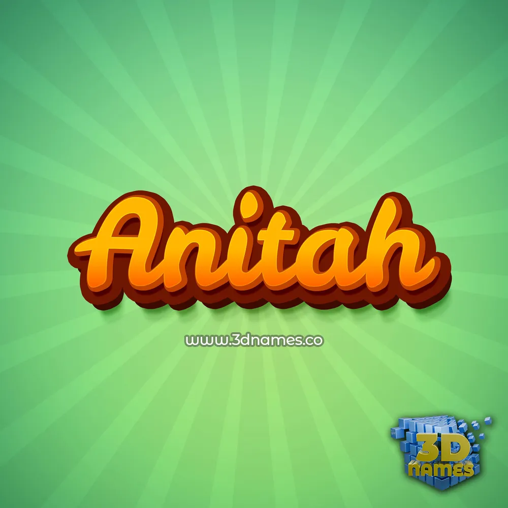 anitah in Green Rays style - 3D name wallpaper