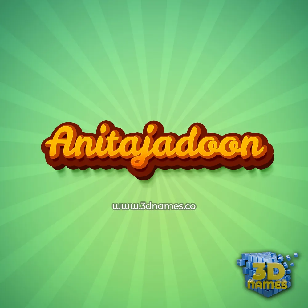 anitajadoon in Green Rays style - 3D name wallpaper