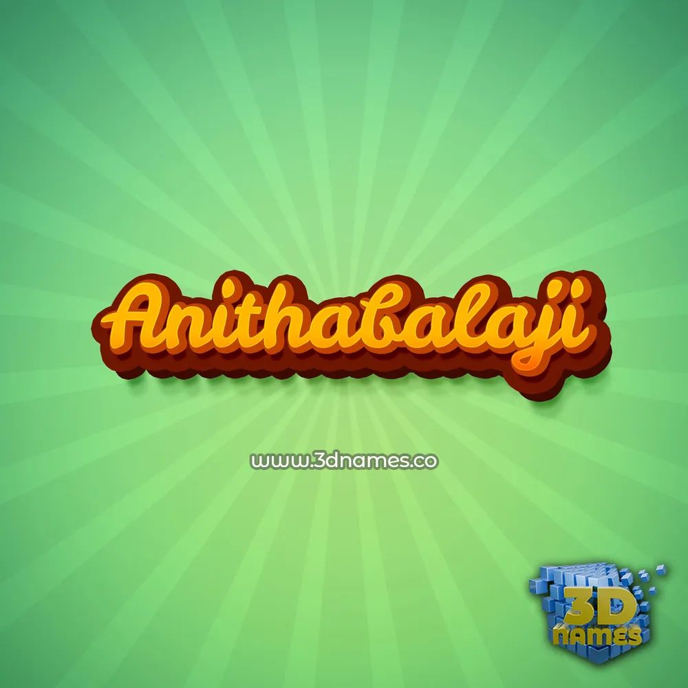 anithabalaji in Green Rays style - 3D name wallpaper