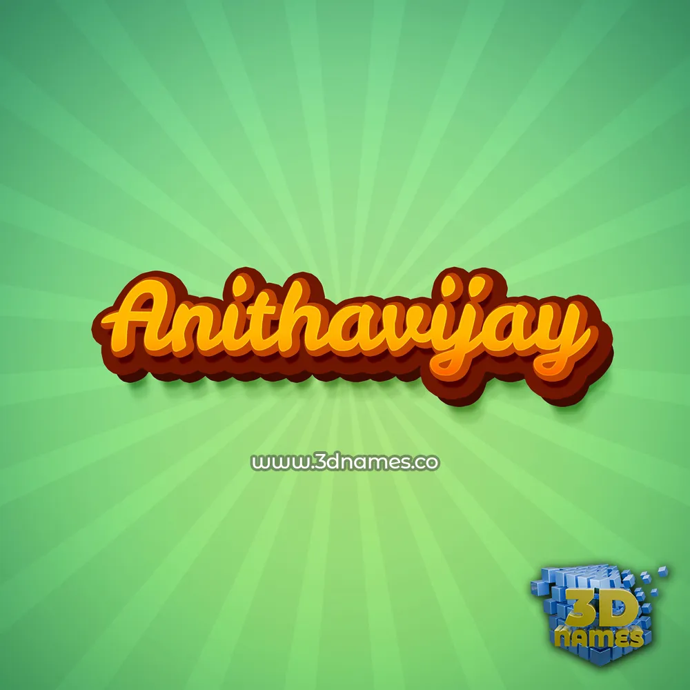 anithavijay in Green Rays style - 3D name wallpaper
