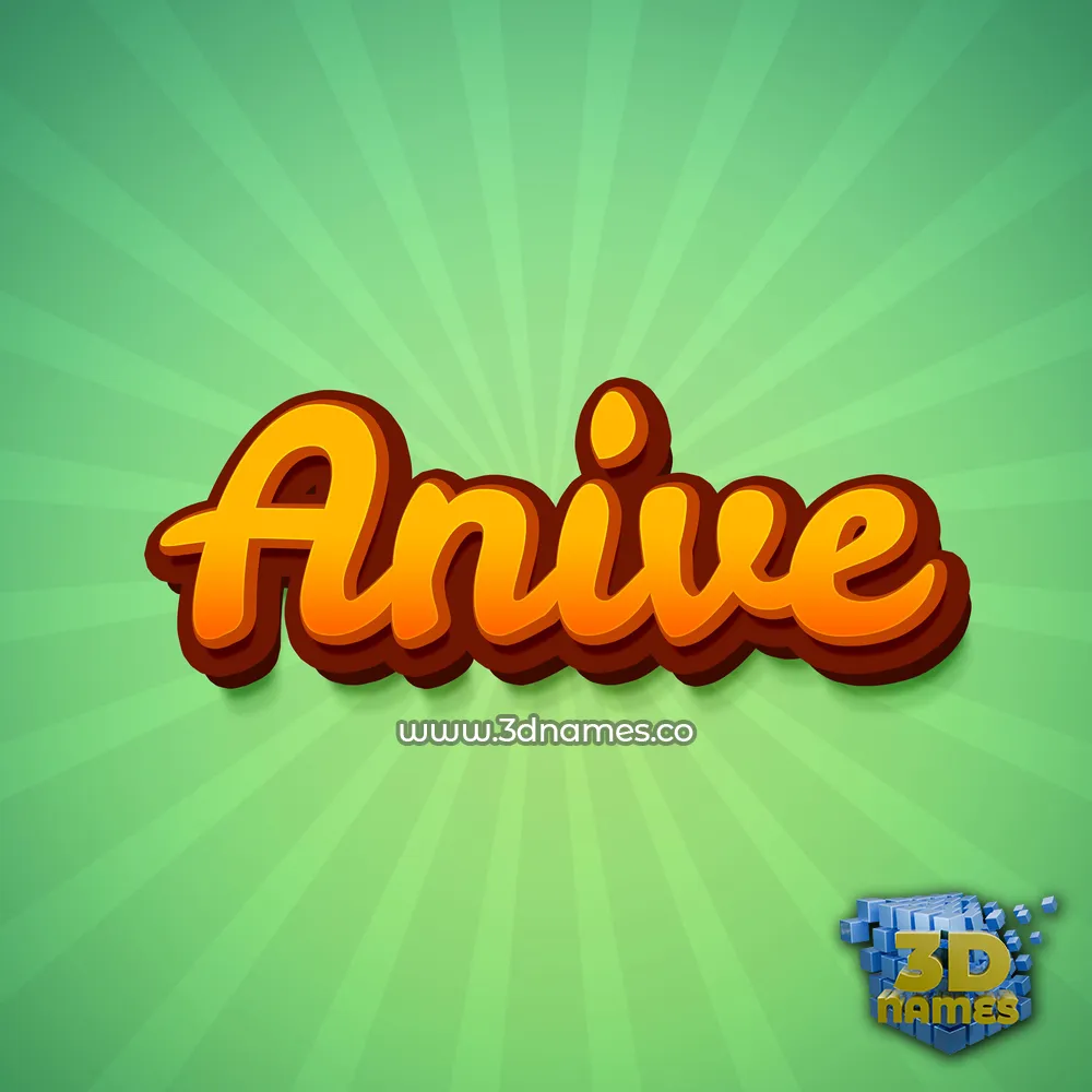 anive in Green Rays style - 3D name wallpaper