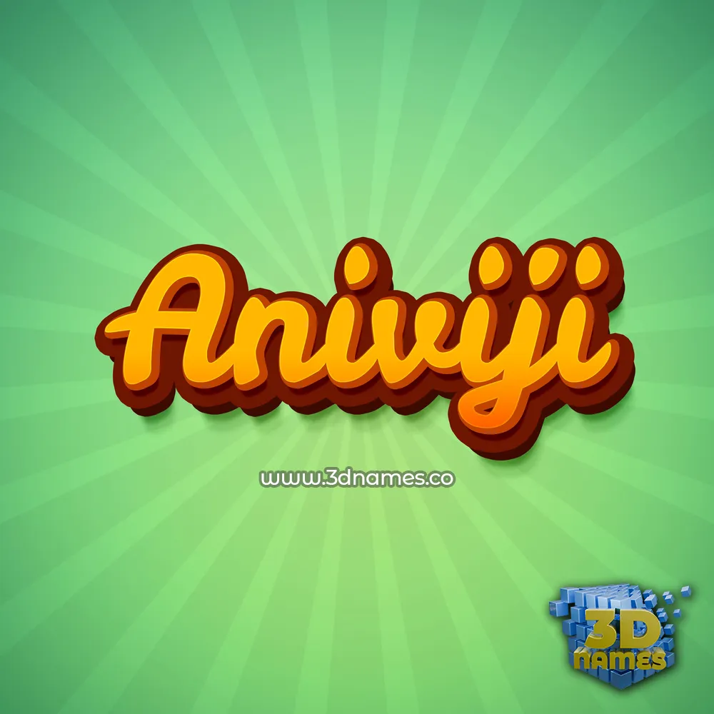 aniviji in Green Rays style - 3D name wallpaper