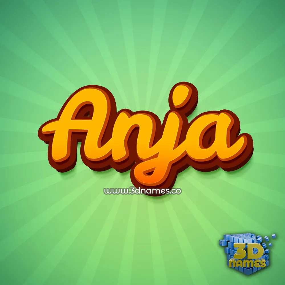 anja in Green Rays style - 3D name wallpaper