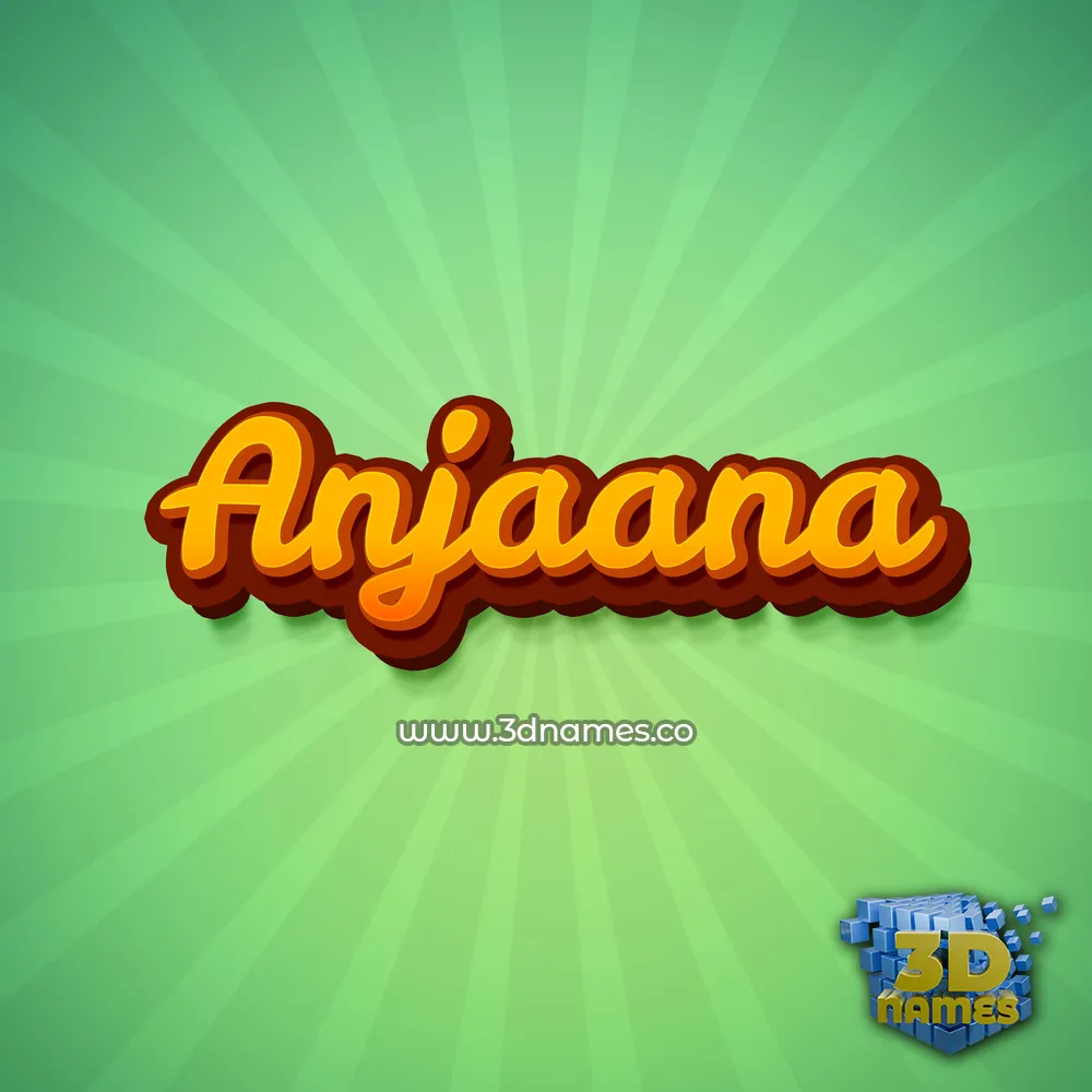 anjaana in Green Rays style - 3D name wallpaper