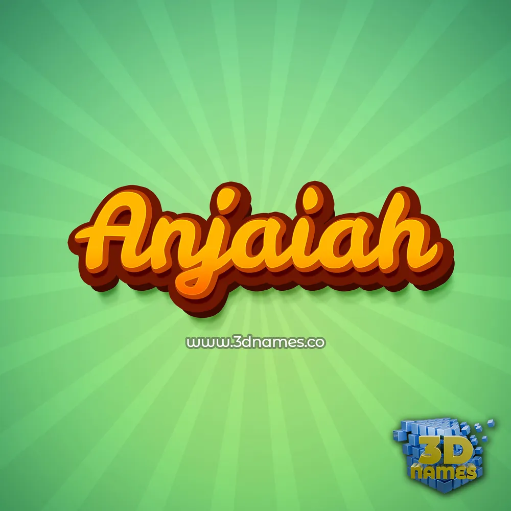 anjaiah in Green Rays style - 3D name wallpaper