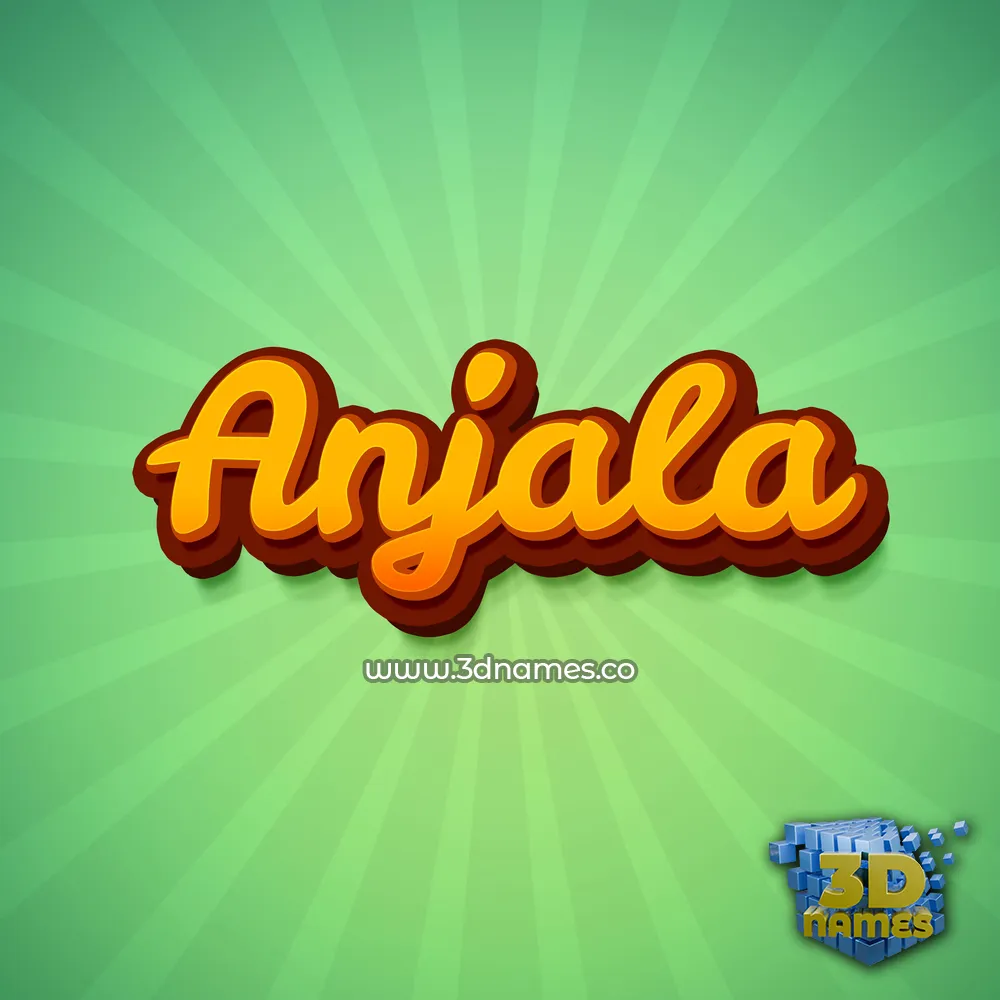 anjala in Green Rays style - 3D name wallpaper
