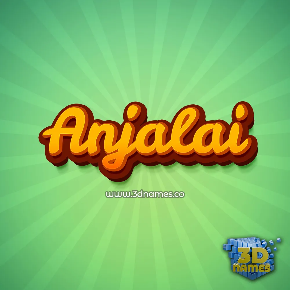 anjalai in Green Rays style - 3D name wallpaper