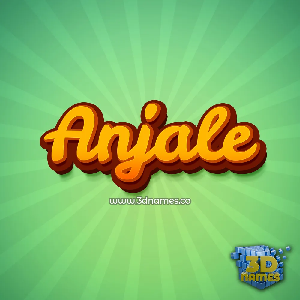 anjale in Green Rays style - 3D name wallpaper