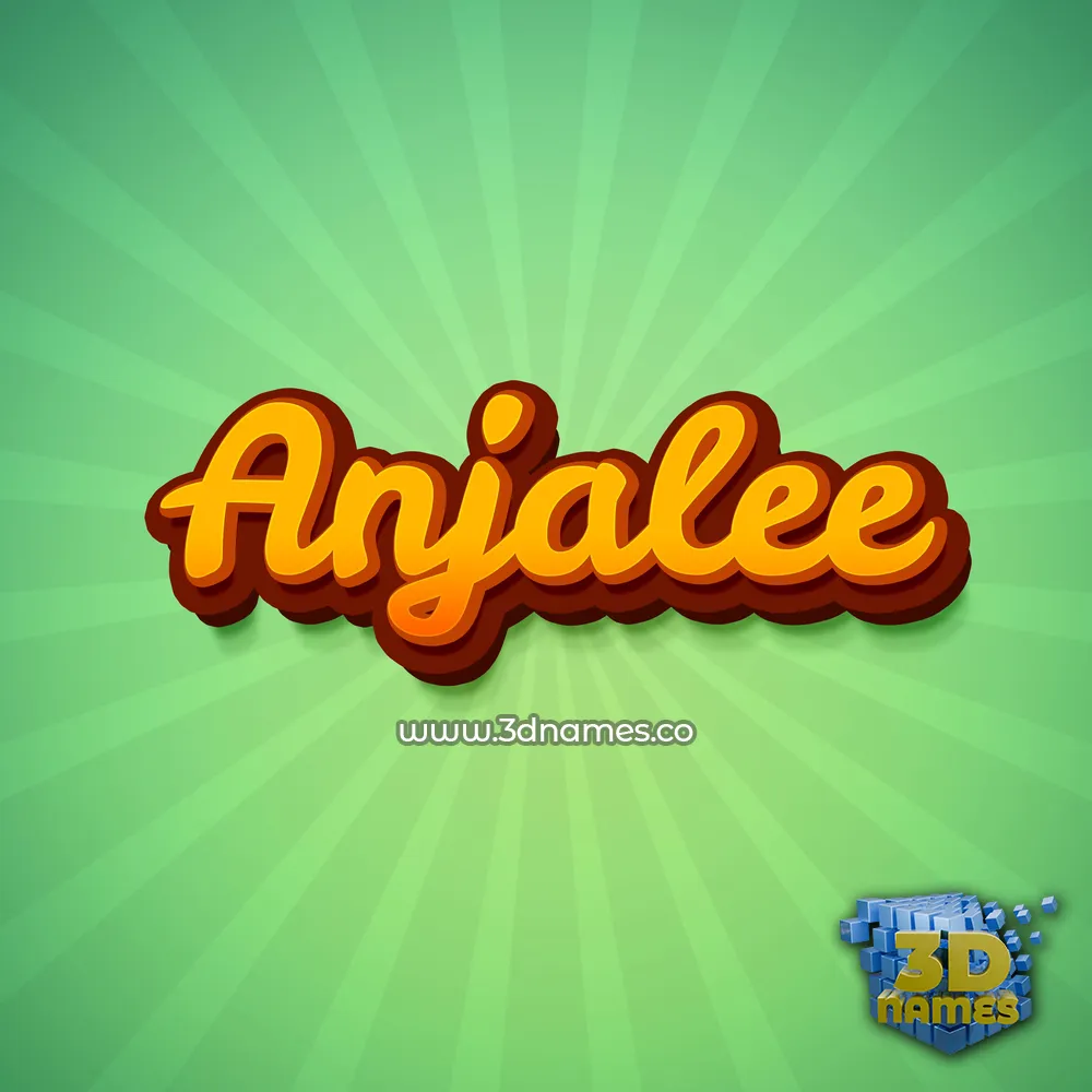 anjalee in Green Rays style - 3D name wallpaper