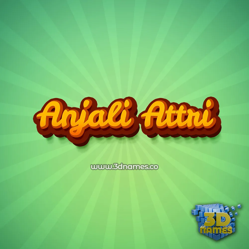anjali attri in Green Rays style - 3D name wallpaper