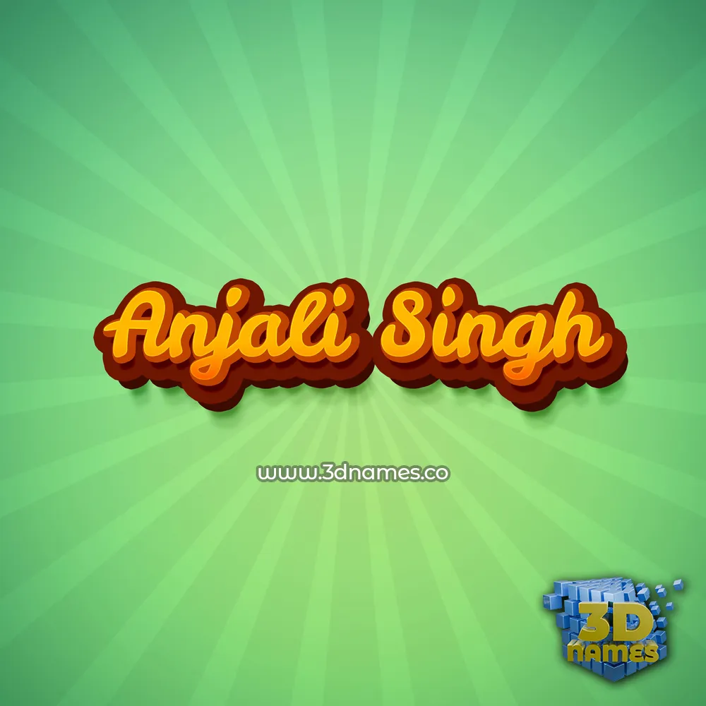 anjali singh in Green Rays style - 3D name wallpaper