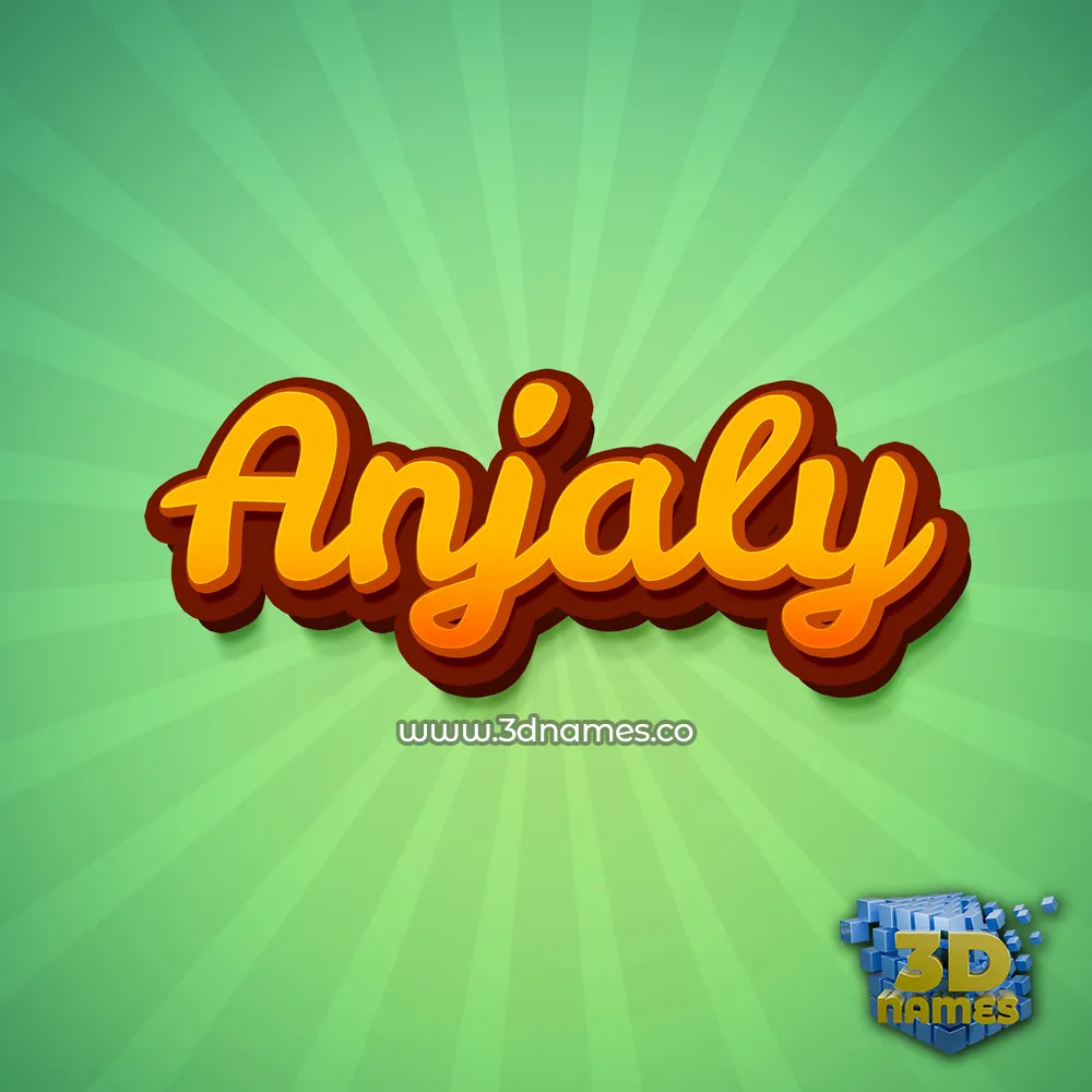 anjaly in Green Rays style - 3D name wallpaper