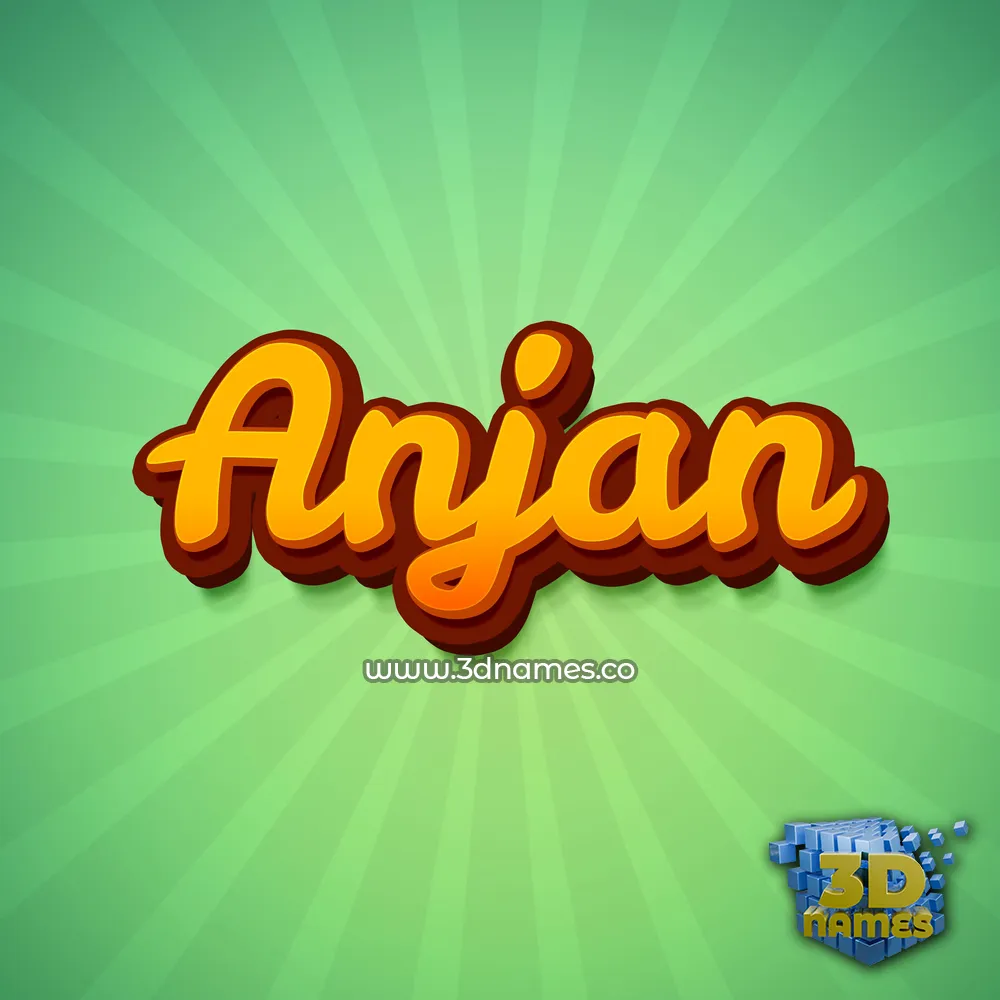 anjan in Green Rays style - 3D name wallpaper
