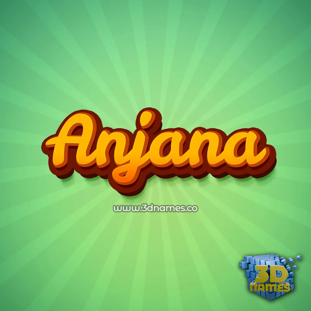 anjana in Green Rays style - 3D name wallpaper