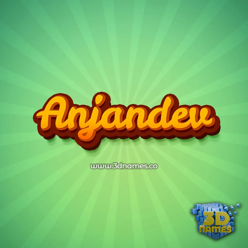 anjandev in Green Rays style - 3D name wallpaper