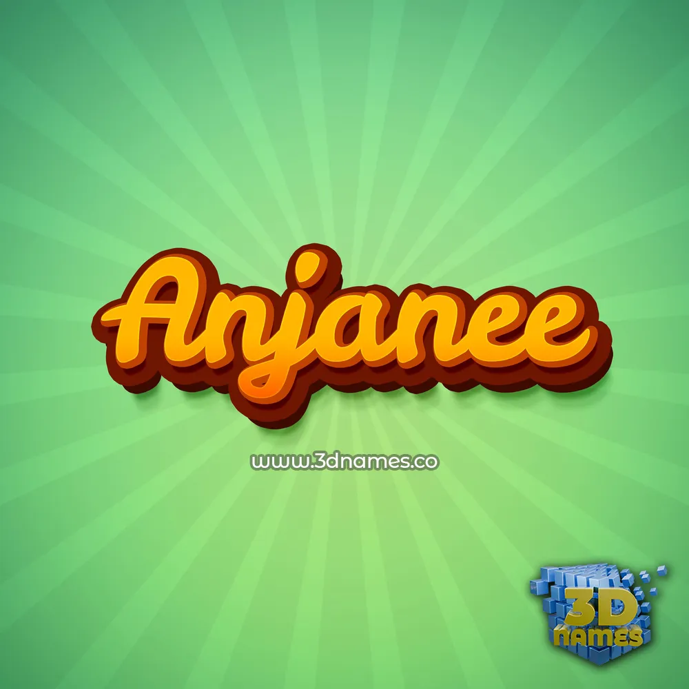 anjanee in Green Rays style - 3D name wallpaper