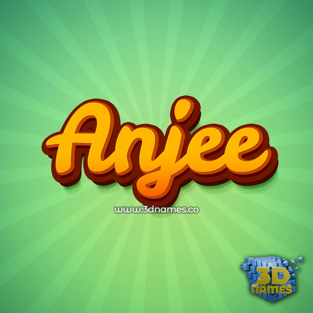 anjee in Green Rays style - 3D name wallpaper