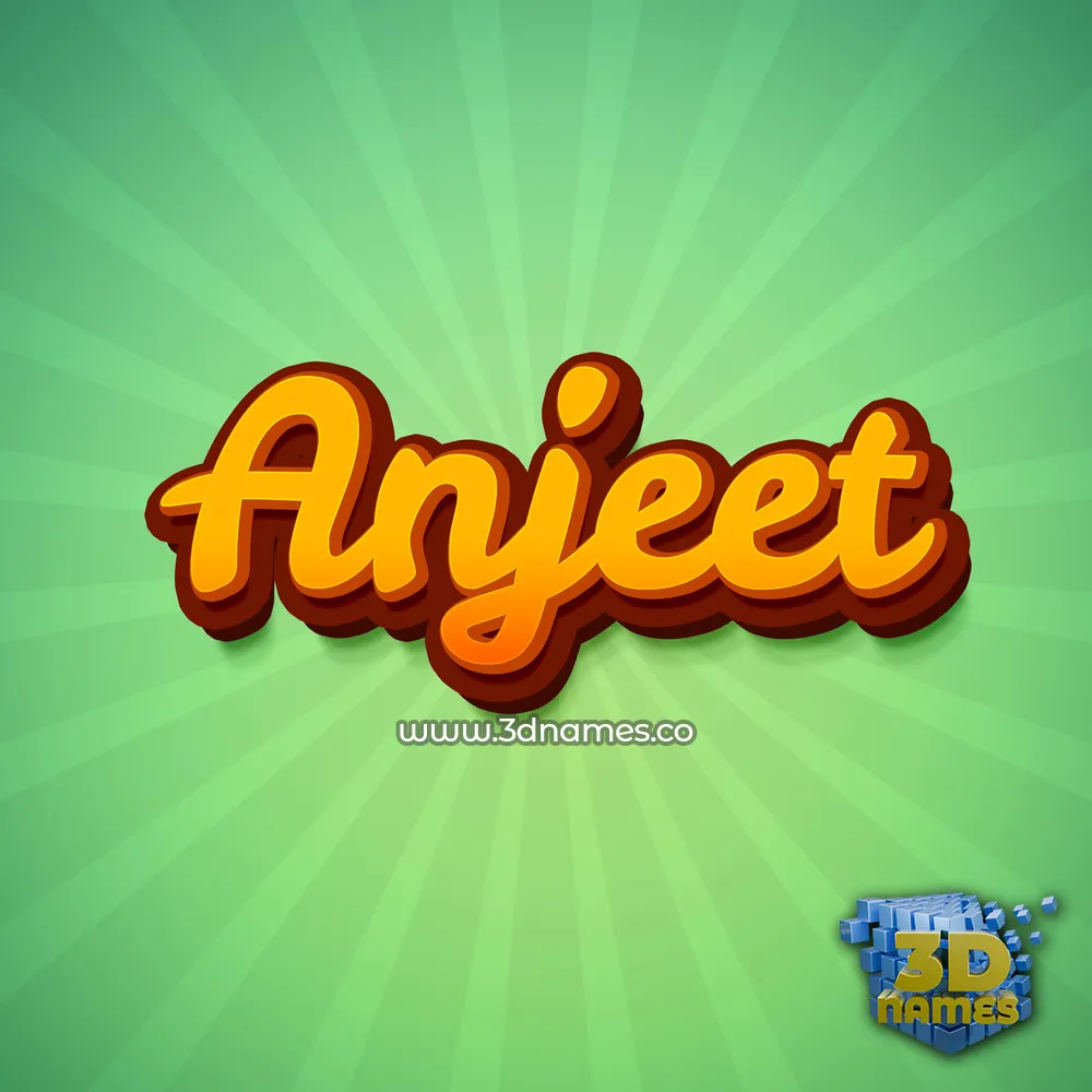 anjeet in Green Rays style - 3D name wallpaper