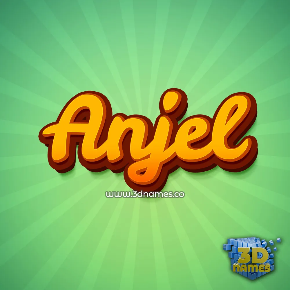 anjel in Green Rays style - 3D name wallpaper