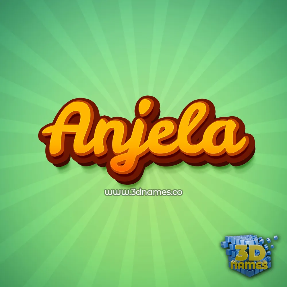 anjela in Green Rays style - 3D name wallpaper