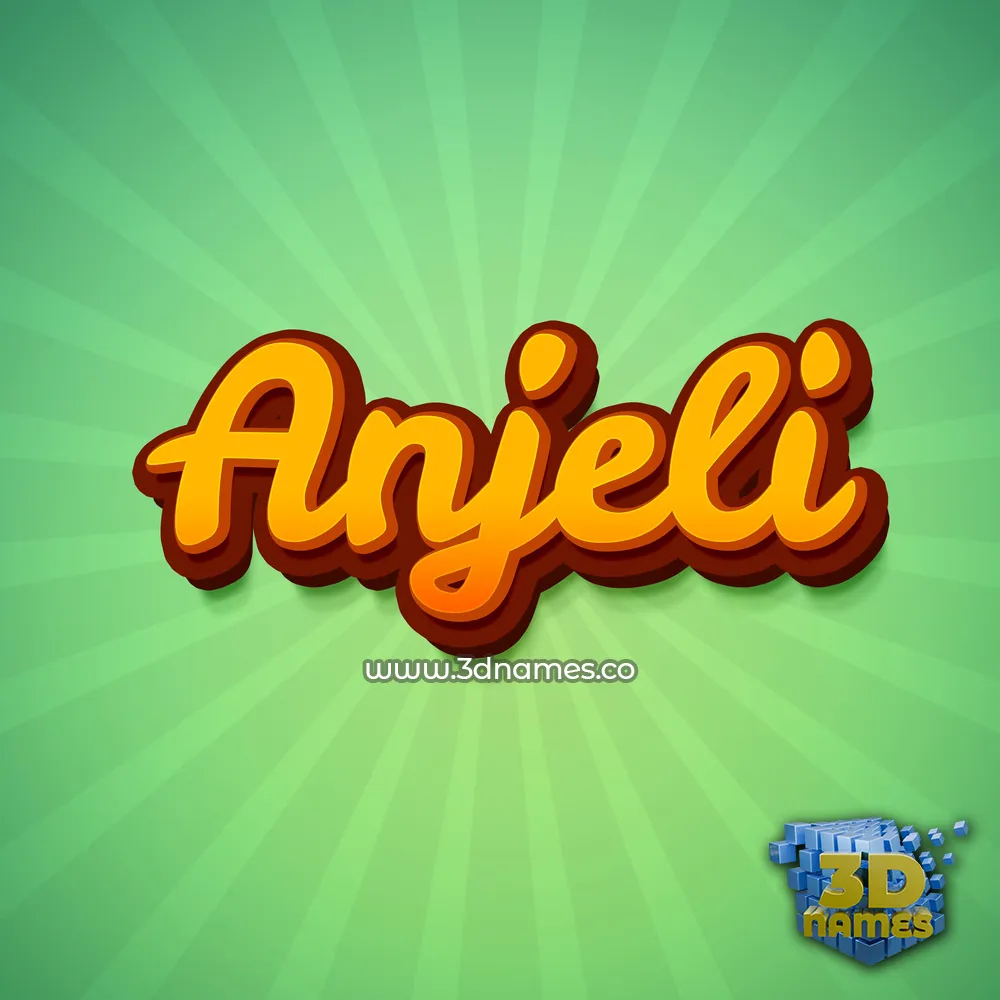 anjeli in Green Rays style - 3D name wallpaper