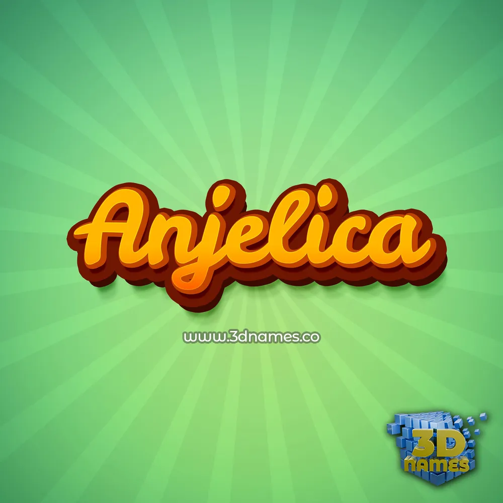 anjelica in Green Rays style - 3D name wallpaper