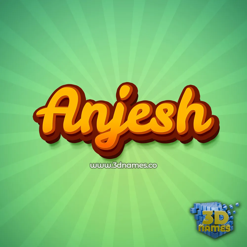 anjesh in Green Rays style - 3D name wallpaper