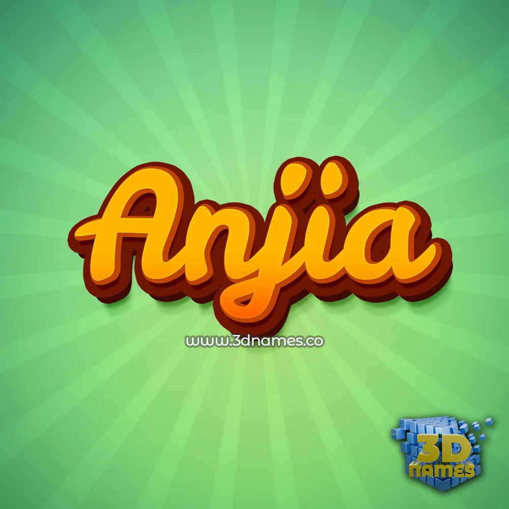 anjia in Green Rays style - 3D name wallpaper