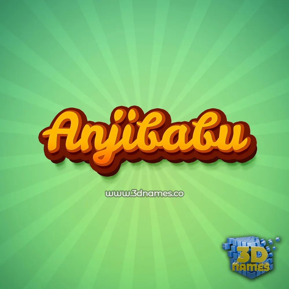 anjibabu in Green Rays style - 3D name wallpaper