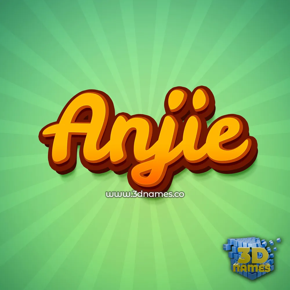 anjie in Green Rays style - 3D name wallpaper