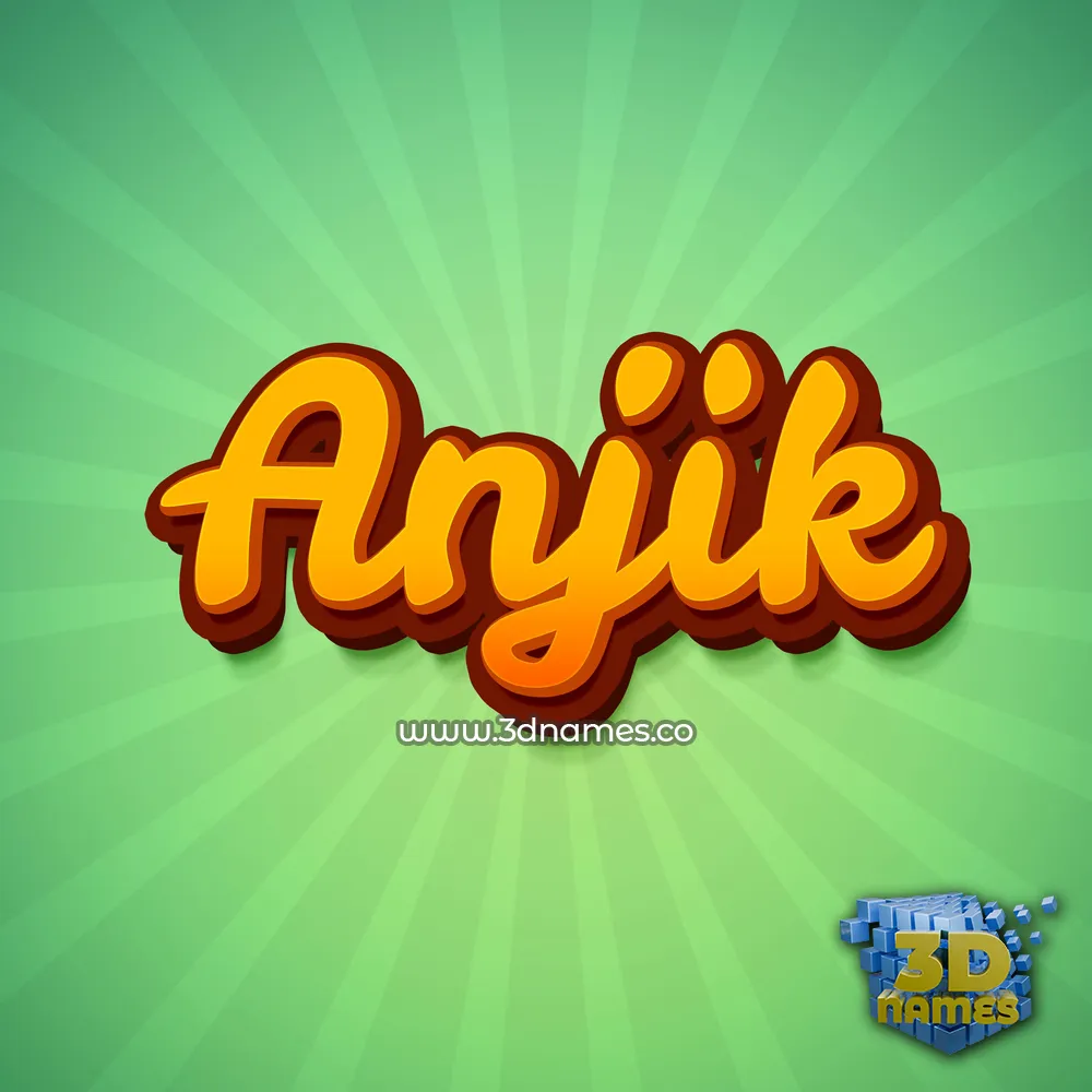 anjik in Green Rays style - 3D name wallpaper