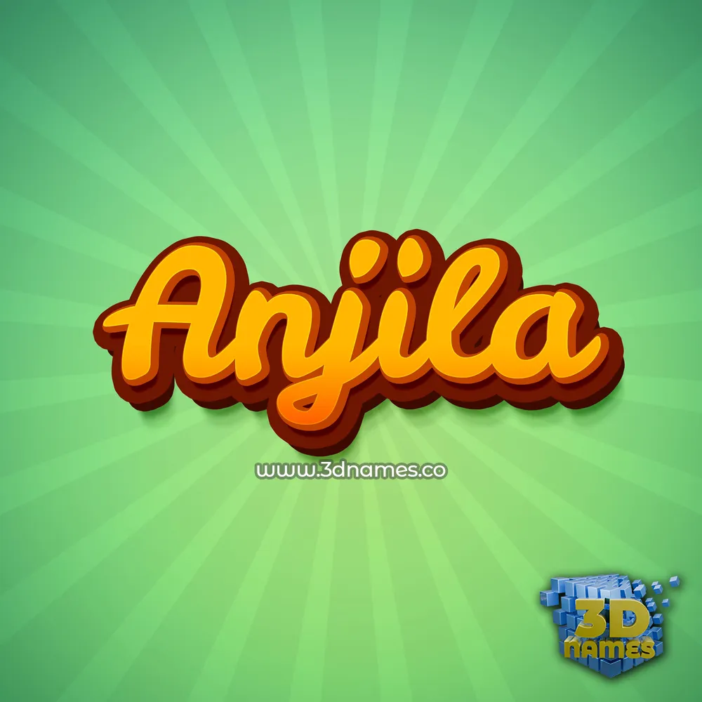 anjila in Green Rays style - 3D name wallpaper