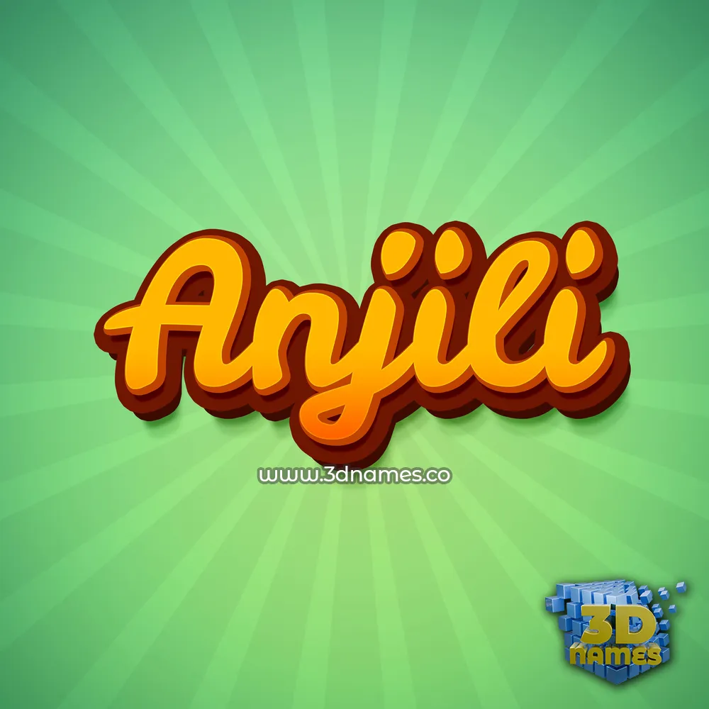 anjili in Green Rays style - 3D name wallpaper