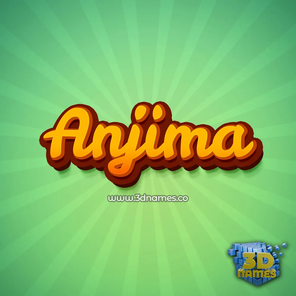 anjima in Green Rays style - 3D name wallpaper