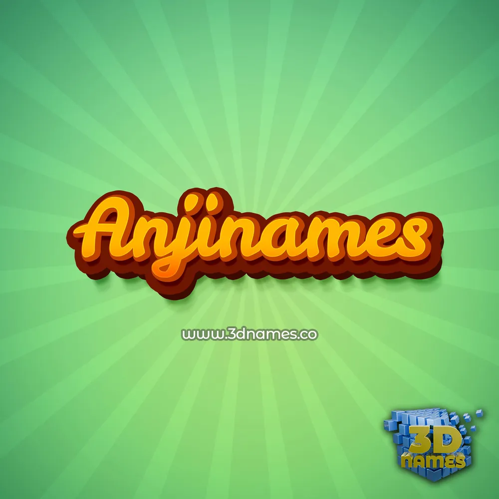 anjinames in Green Rays style - 3D name wallpaper