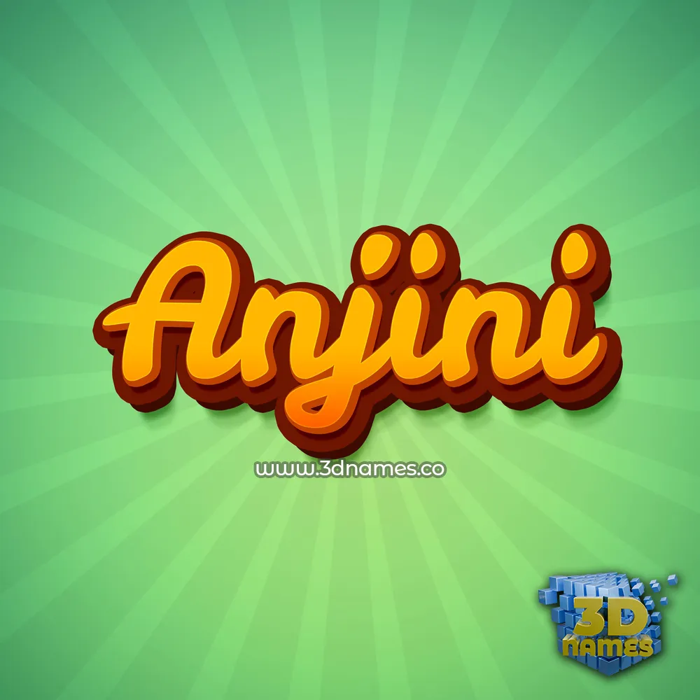 anjini in Green Rays style - 3D name wallpaper