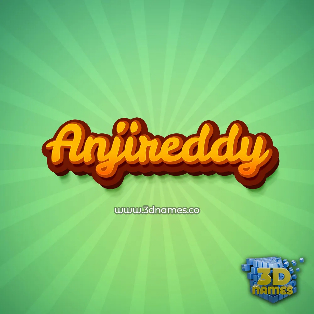 anjireddy in Green Rays style - 3D name wallpaper