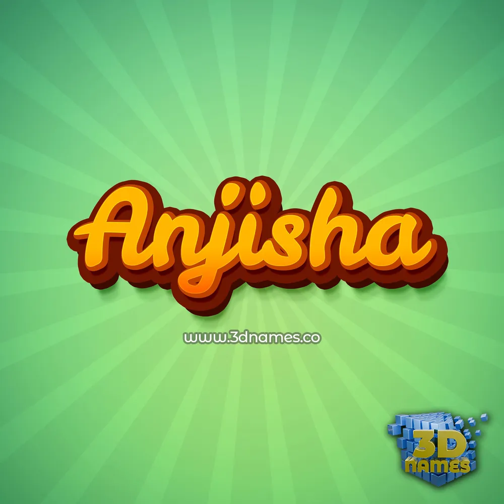 anjisha in Green Rays style - 3D name wallpaper