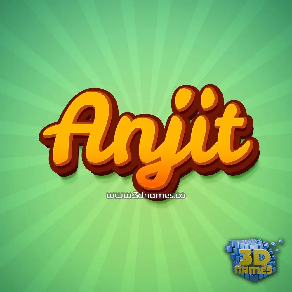 anjit in Green Rays style - 3D name wallpaper