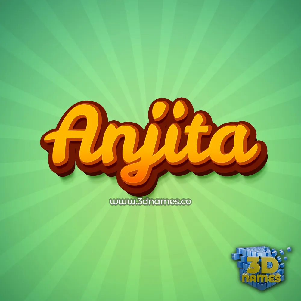 anjita in Green Rays style - 3D name wallpaper