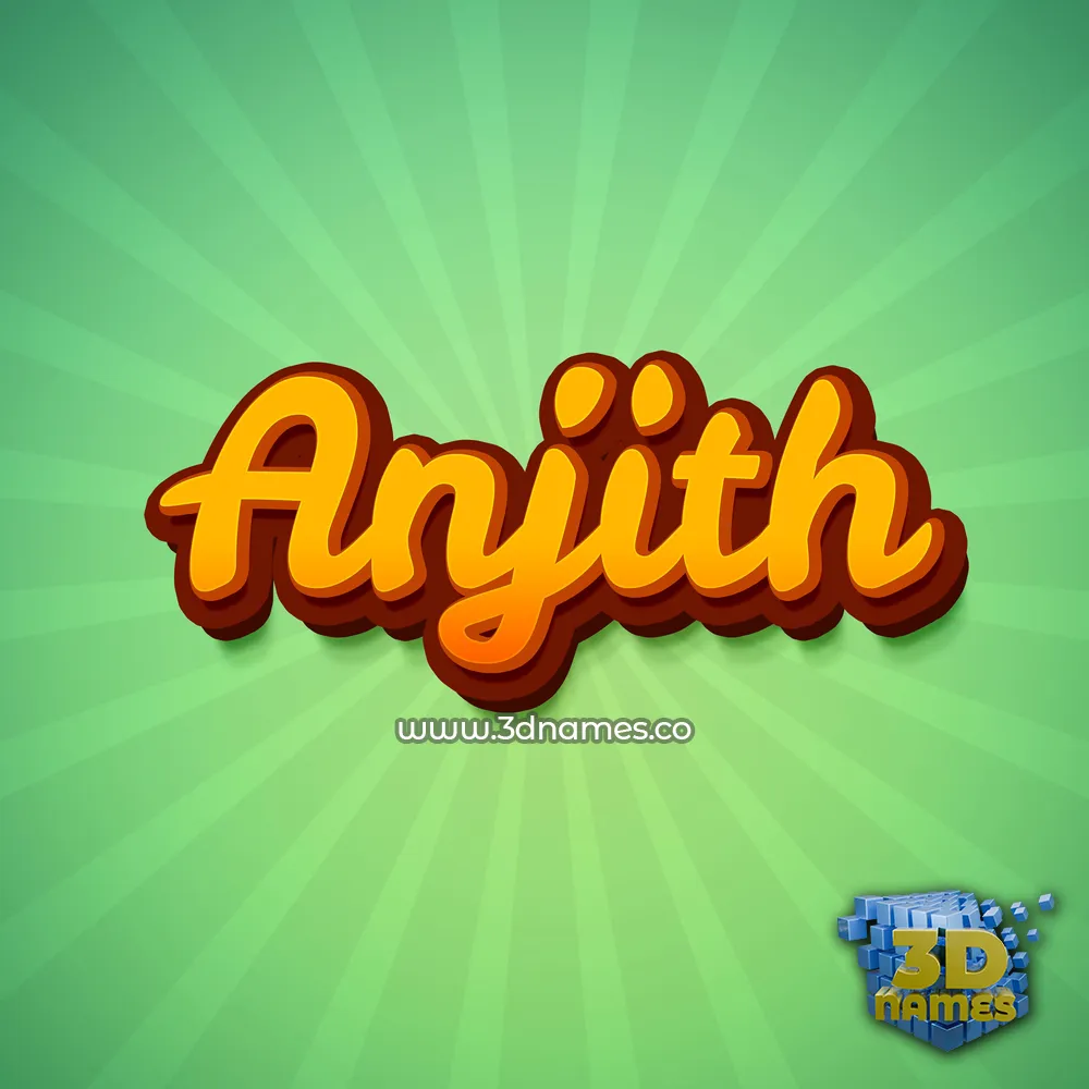 anjith in Green Rays style - 3D name wallpaper