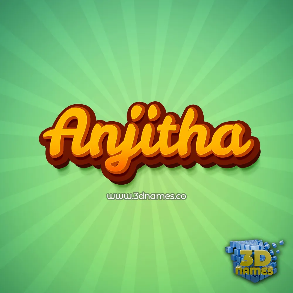 anjitha in Green Rays style - 3D name wallpaper
