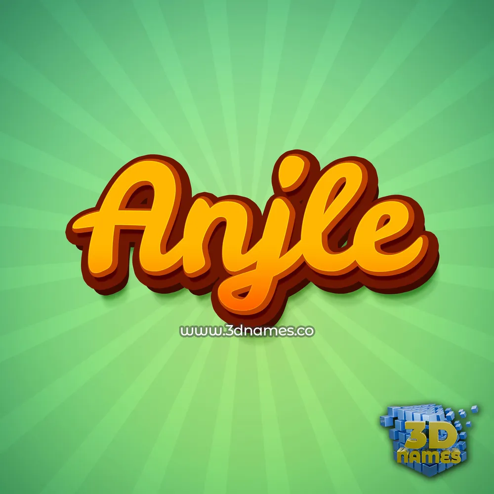 anjle in Green Rays style - 3D name wallpaper