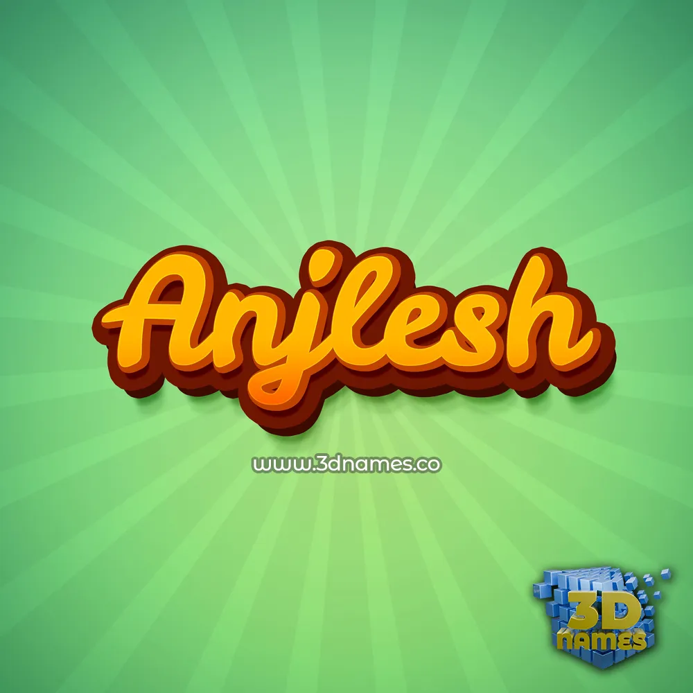 anjlesh in Green Rays style - 3D name wallpaper