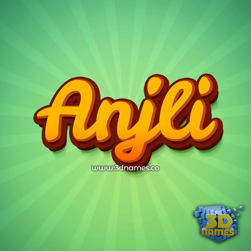 anjli in Green Rays style - 3D name wallpaper
