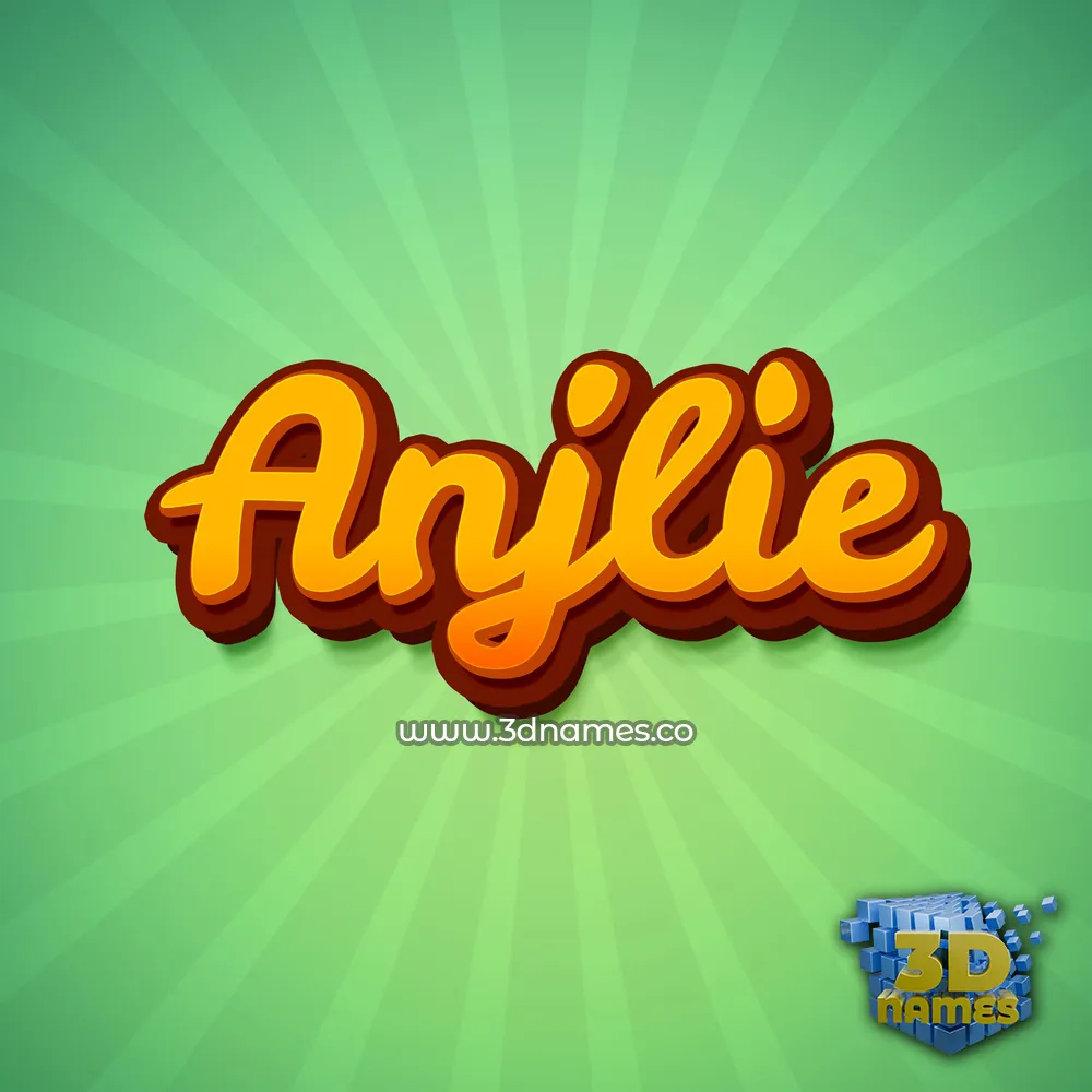 anjlie in Green Rays style - 3D name wallpaper