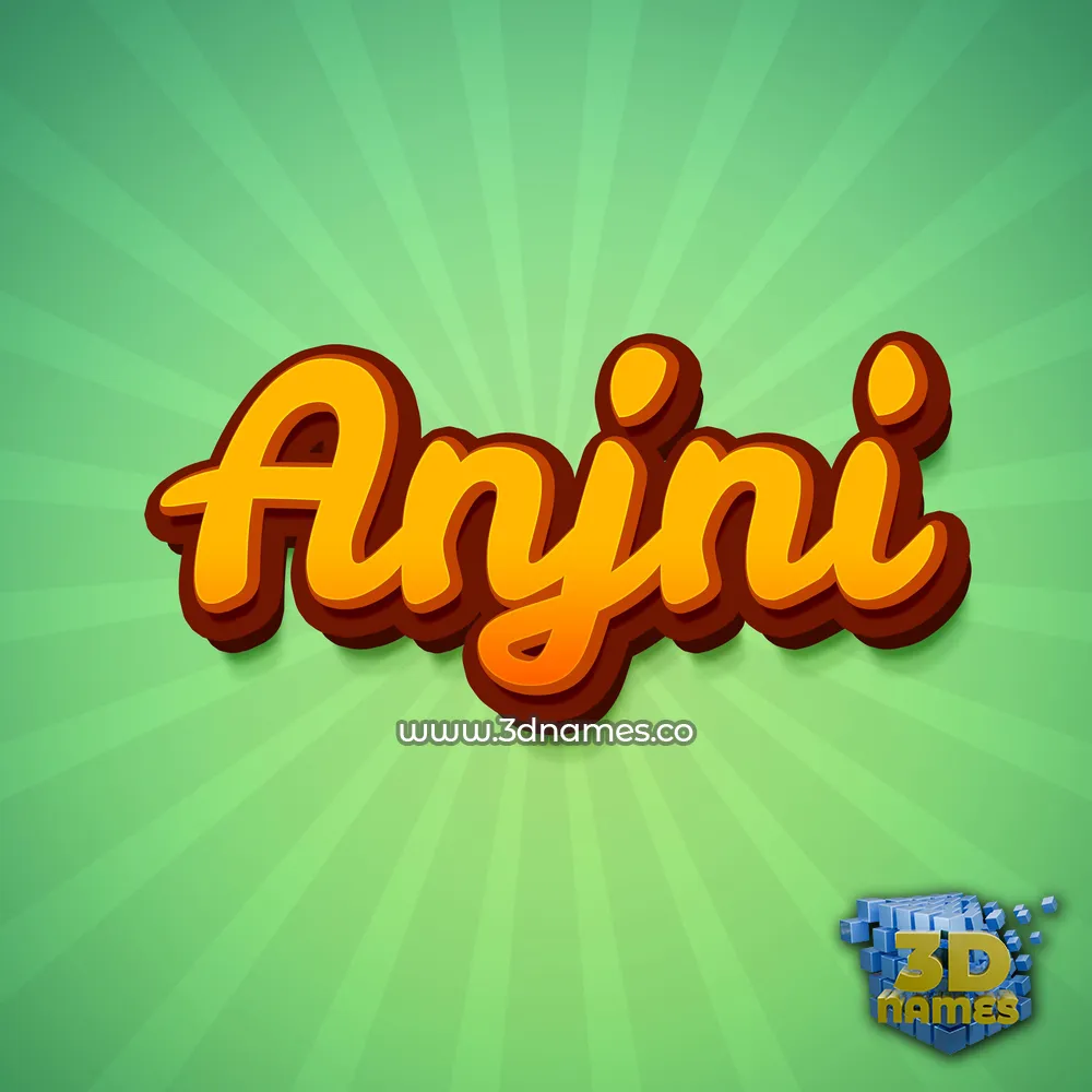 anjni in Green Rays style - 3D name wallpaper